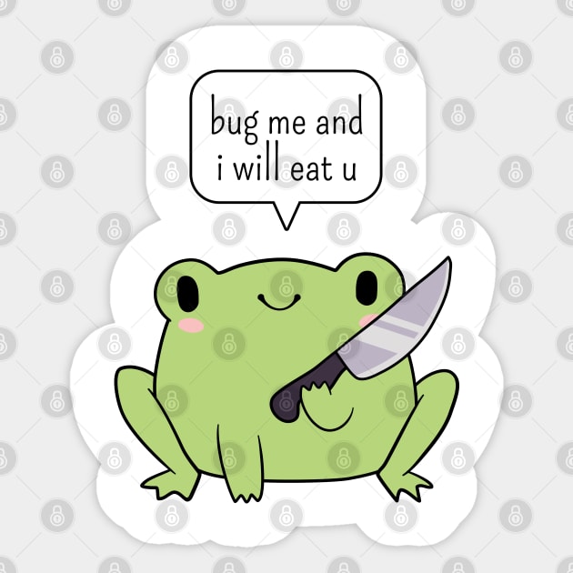 Cute frog with a knife Sticker by ElectricFangs